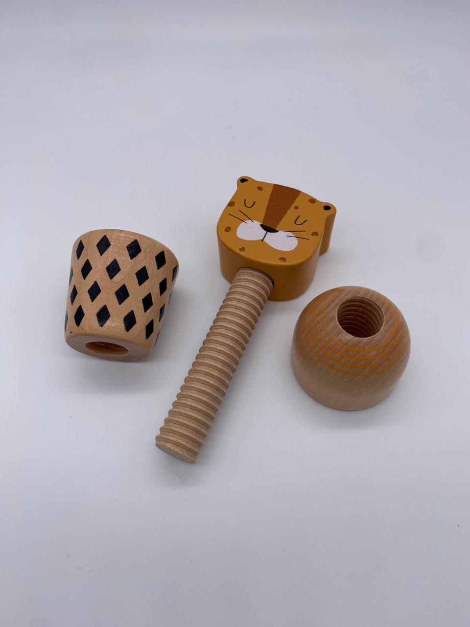 Wooden screw toy - Leopard