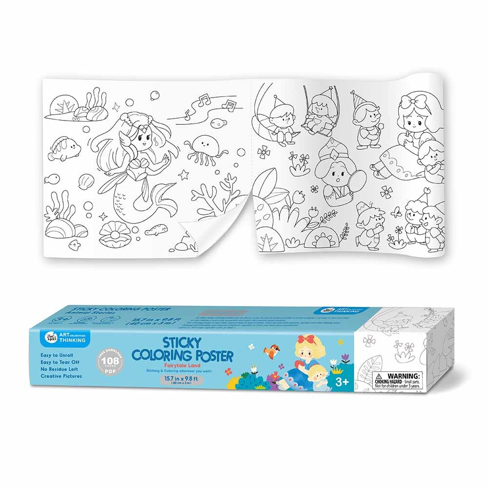 Fairy Tale Tear & Stick Colouring Paper Roll