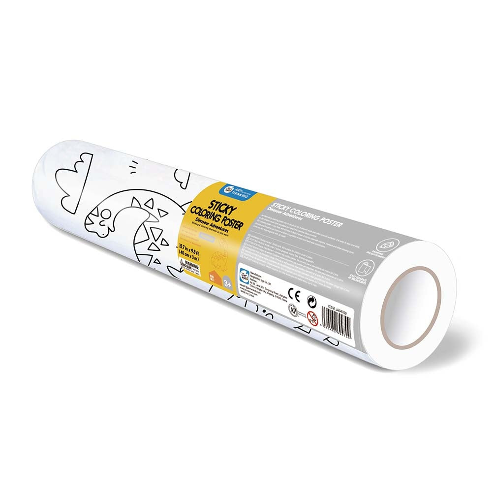 Dinosaur Tear & Stick Colouring Paper Roll