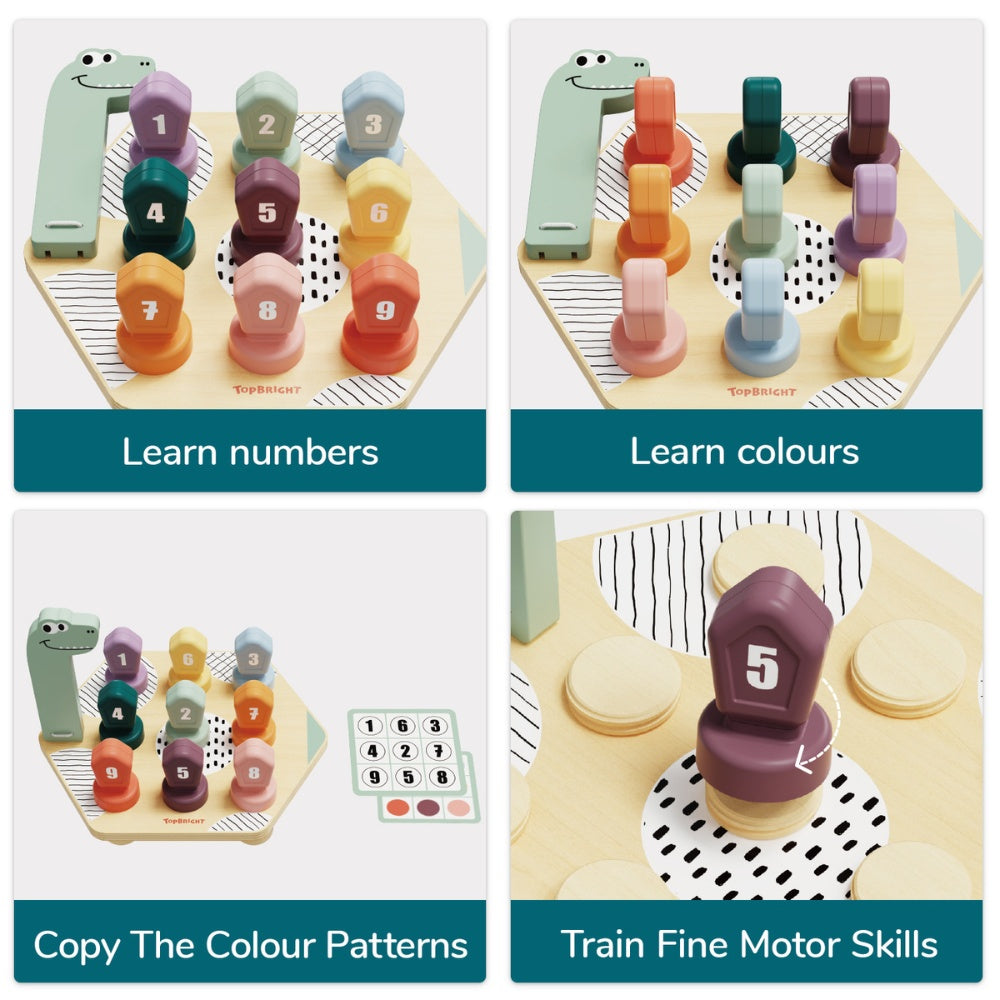 Dino Twist Game – Colour &amp; Number Matching