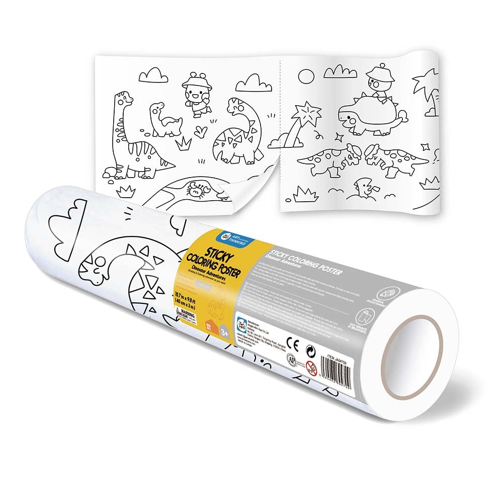 Dinosaur Tear & Stick Colouring Paper Roll